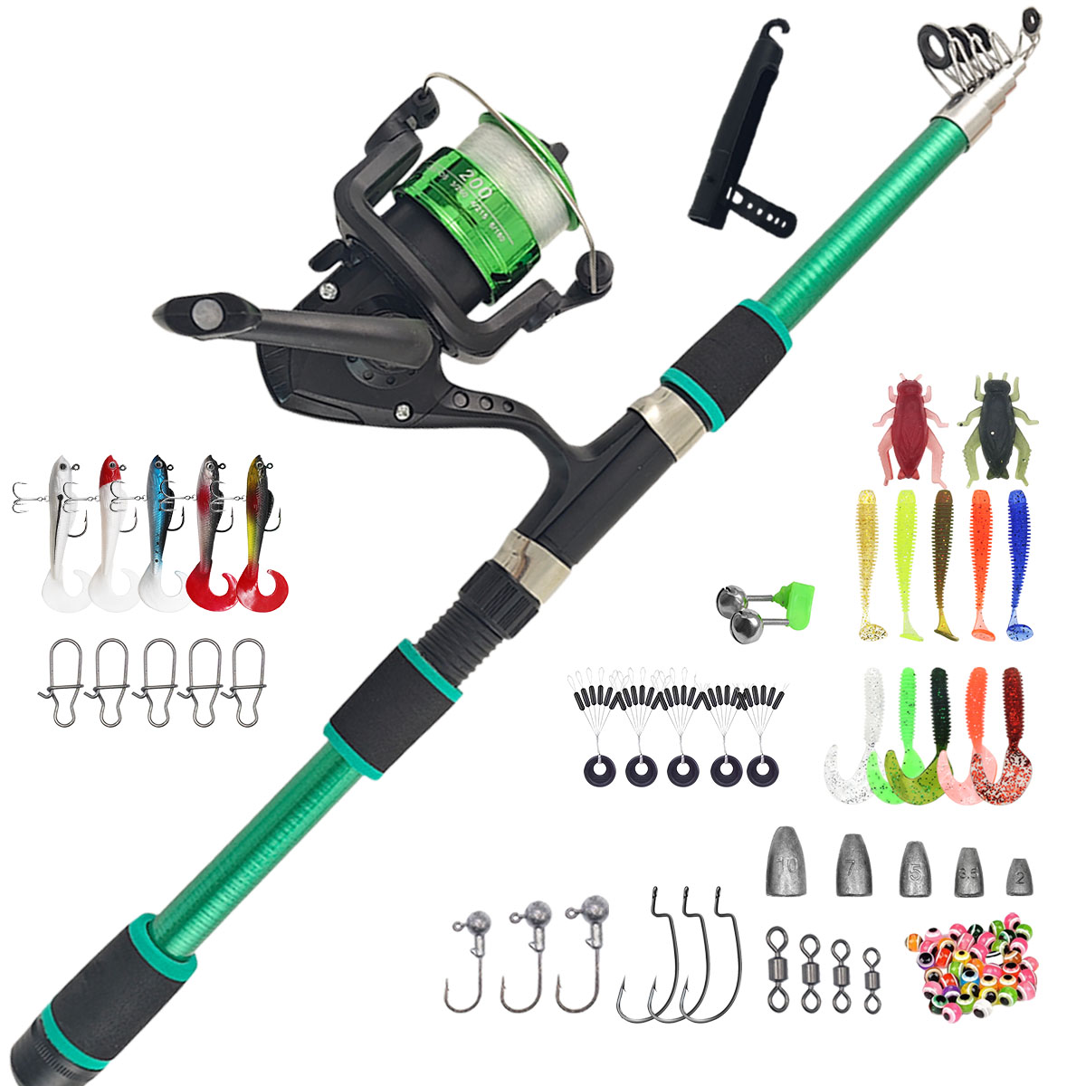 Portable Telescopic Fishing Ro - Fishing Rod Combo のレビューと価格