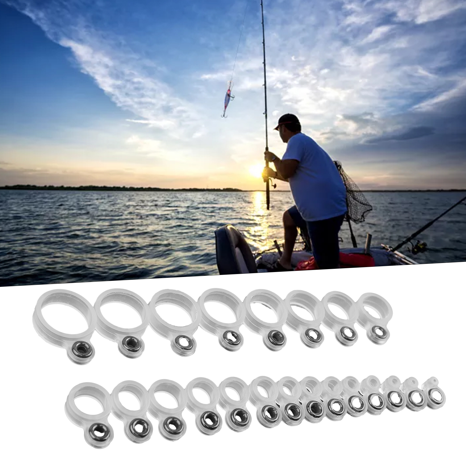 14/22Pcs Fishing Rod Eyelet Re - Fishing Rod Tip Replacement のレビューと価格