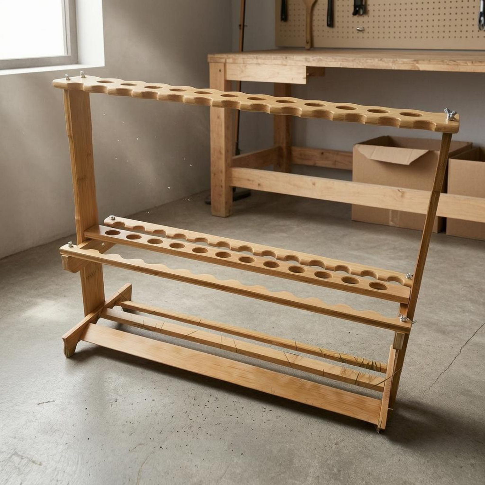 Bamboo Fishing Rod Rack Circul - Fishing Rod Rack のレビューと価格
