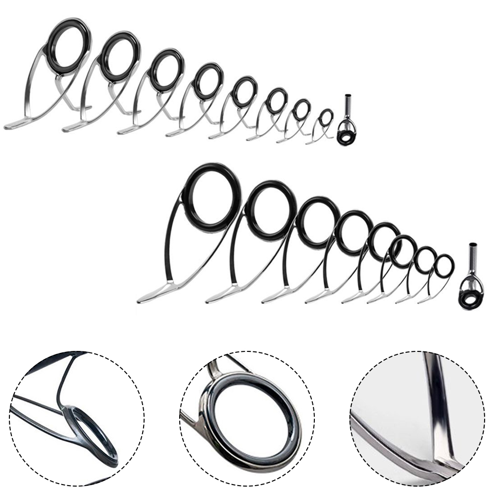 9 Pcs Fishing Rod  Guide Ceram - Fishing Rod Tip Replacement のレビューと価格