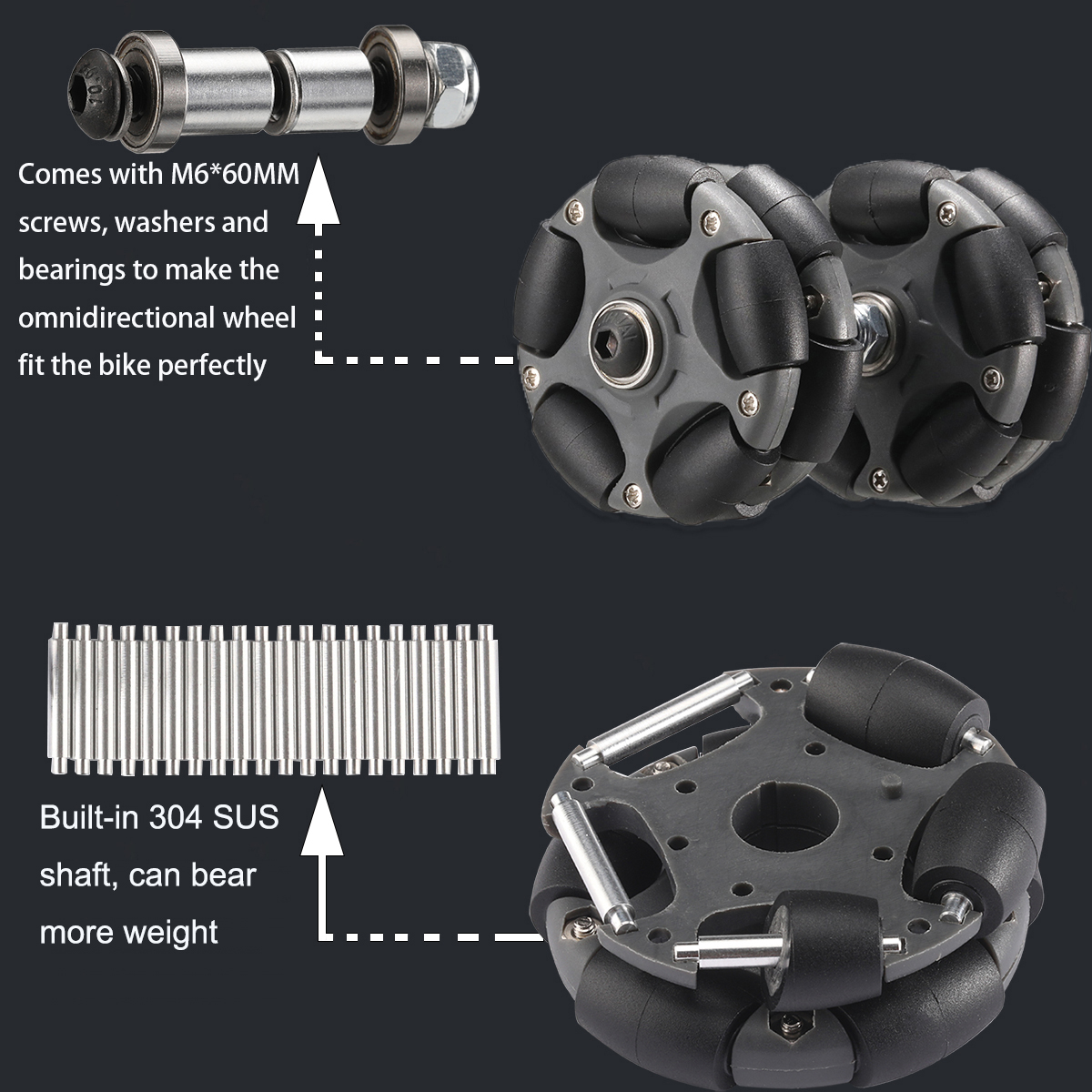2PCS 58mm Nylon Omni Wheels Ea - Fishing Rod Telescopic のレビューと価格